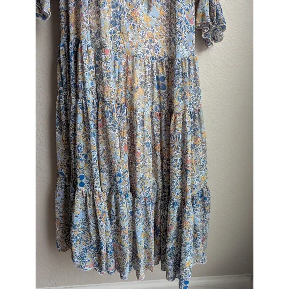Free People maxi dress size S Feeling Groovy Blue floral boho festival - Picture 12 of 14